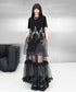 Black Mesh Layered Skirt